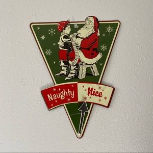Sold on Etsy- Vintage Retro Metal Christmas Sign Naughty Nice
